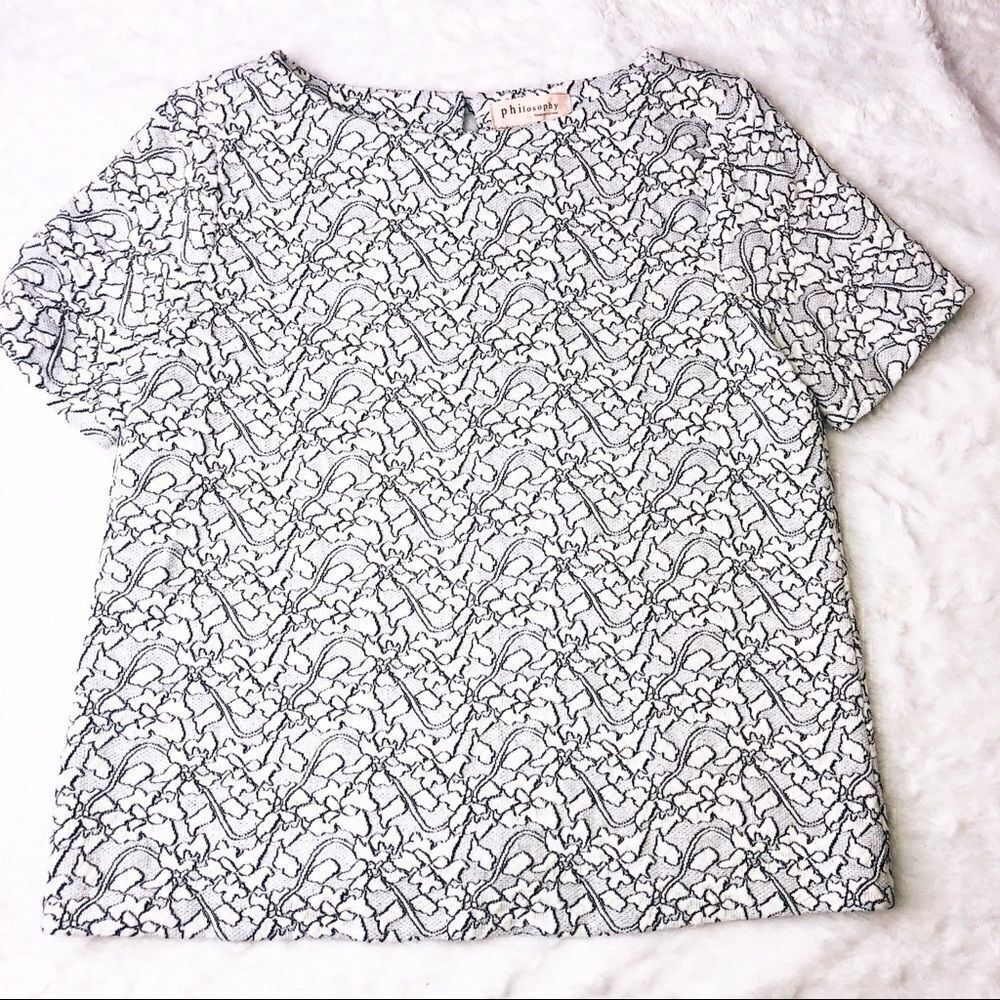 Philosophy black and white top